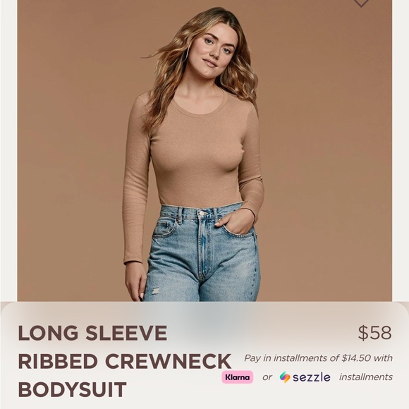 Nuuds ribbed bodysuit cinnamon small - Picture 1 of 6